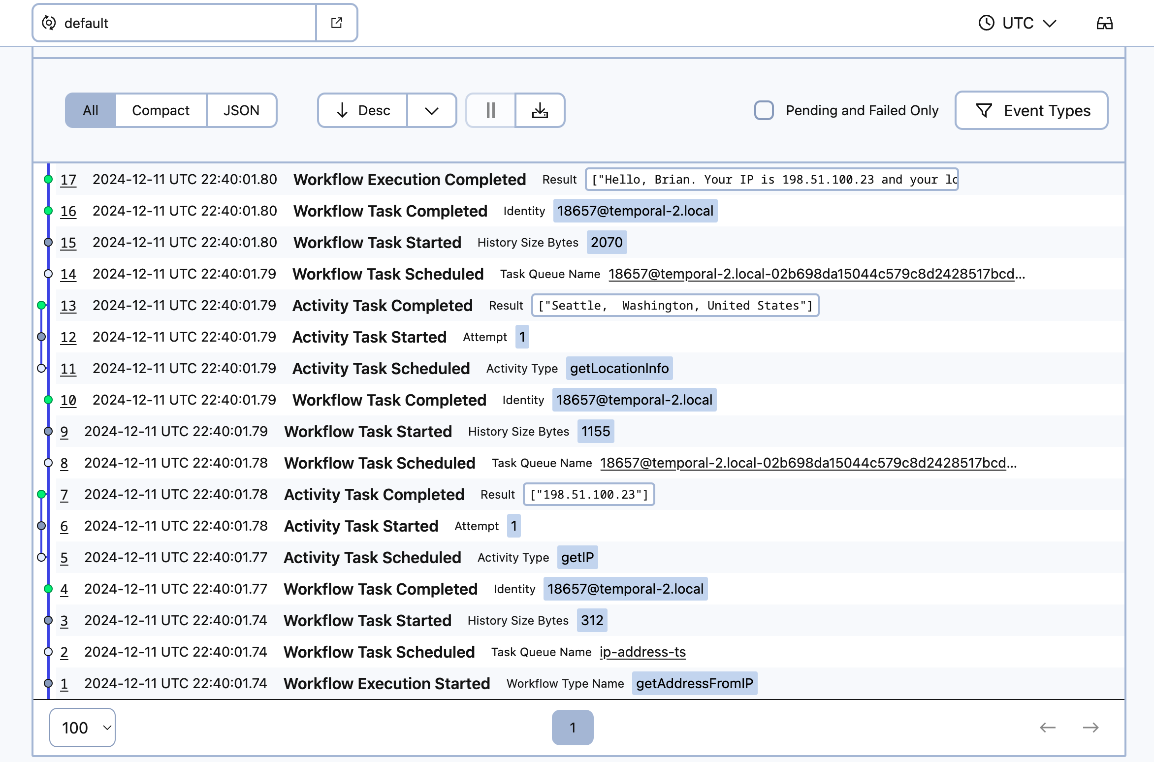 The Workflow History